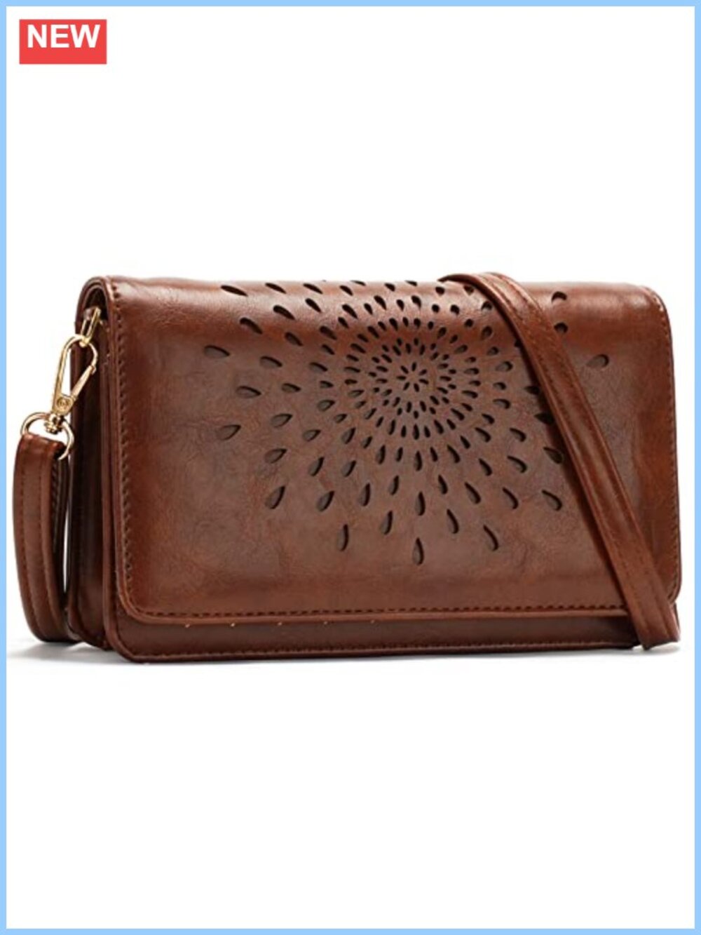 Vegan Leather RFID Crossbody Wristlet Wallet Phone Purse Card Holder